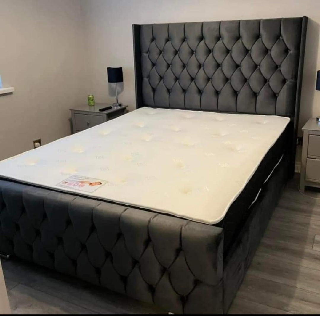 New Fabric  luxury frame beds with mattress